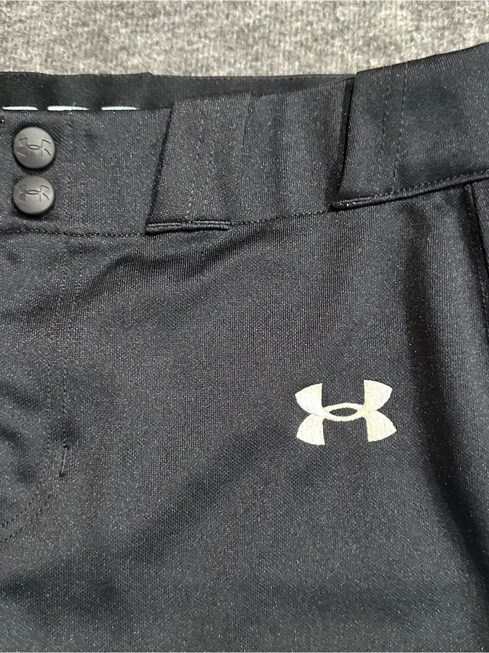 Under Armour Boys YLG Black Baseball Pants Youth Large Belt Loops Athletic - Picture 2 of 6